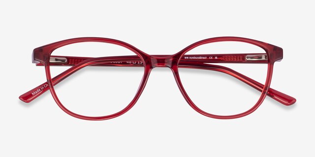 Dollop Red PlasticEyeglass Frames from EyeBuyDirect, Closed View