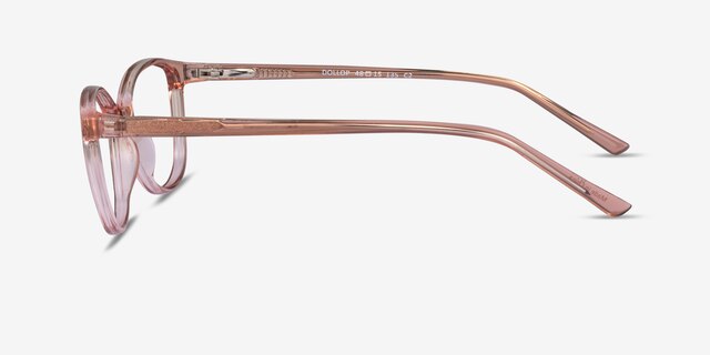 Dollop Clear Champagne PlasticEyeglass Frames from EyeBuyDirect, Side View