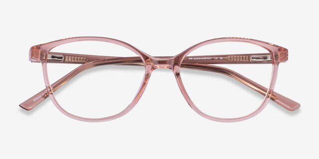 Dollop Clear Champagne PlasticEyeglass Frames from EyeBuyDirect, Closed View