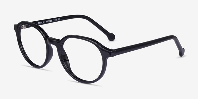Frolic Black PlasticEyeglass Frames from EyeBuyDirect, Angle View