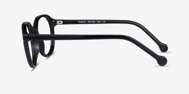 Frolic Black PlasticEyeglass Frames from EyeBuyDirect, Side View