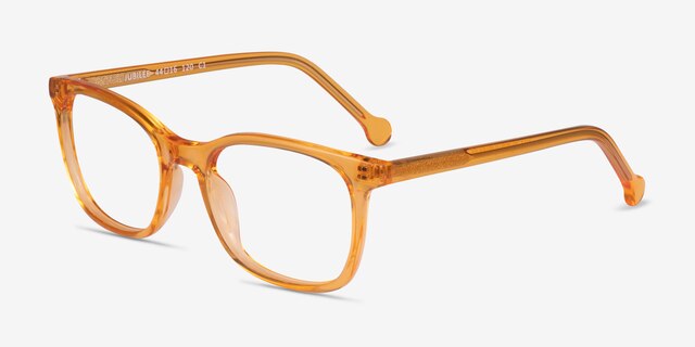 Jubilee Clear Brown PlasticEyeglass Frames from EyeBuyDirect, Angle View