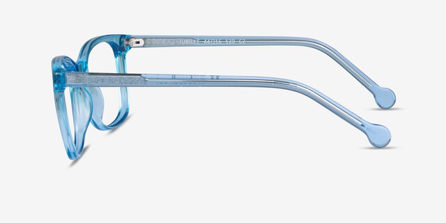 Jubilee Clear Blue PlasticEyeglass Frames from EyeBuyDirect, Side View
