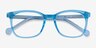 Jubilee Clear Blue PlasticEyeglass Frames from EyeBuyDirect, Closed View
