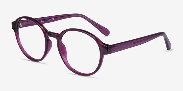 Eureka Purple PlasticEyeglass Frames from EyeBuyDirect, Angle View