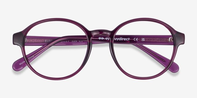 Eureka Purple PlasticEyeglass Frames from EyeBuyDirect, Closed View