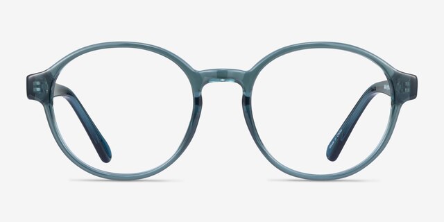 Eureka Blue PlasticEyeglass Frames from EyeBuyDirect, Front View