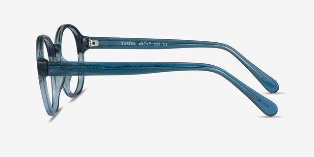 Eureka Blue PlasticEyeglass Frames from EyeBuyDirect, Side View