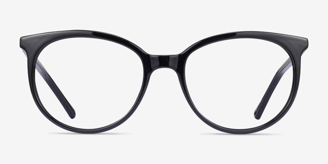 Hodgepodge Black PlasticEyeglass Frames from EyeBuyDirect, Front View