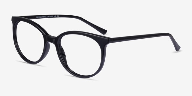 Hodgepodge Black PlasticEyeglass Frames from EyeBuyDirect, Angle View