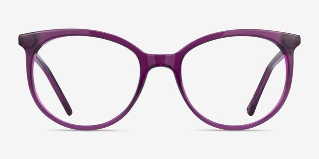 Hodgepodge Purple PlasticEyeglass Frames from EyeBuyDirect, Front View