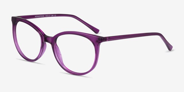 Hodgepodge Purple PlasticEyeglass Frames from EyeBuyDirect, Angle View