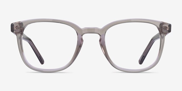 Hullabaloo Clear Gray PlasticEyeglass Frames from EyeBuyDirect, Front View