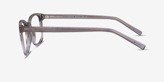 Hullabaloo Clear Gray PlasticEyeglass Frames from EyeBuyDirect, Side View