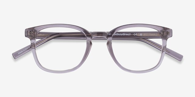 Hullabaloo Clear Gray PlasticEyeglass Frames from EyeBuyDirect, Closed View