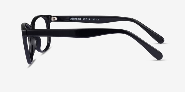 Skedaddle Black PlasticEyeglass Frames from EyeBuyDirect, Side View