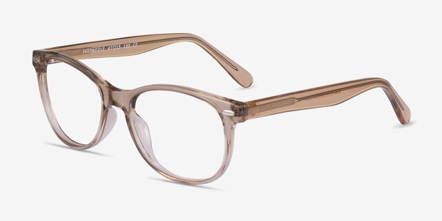 Skedaddle Clear Champagne PlasticEyeglass Frames from EyeBuyDirect, Angle View