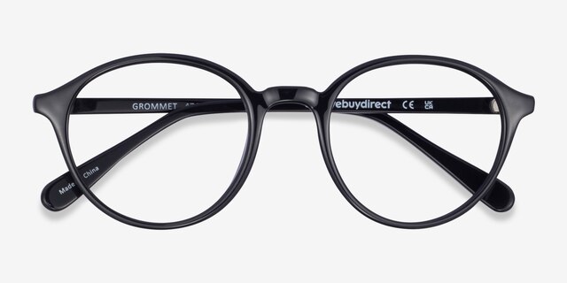 Grommet Black PlasticEyeglass Frames from EyeBuyDirect, Closed View