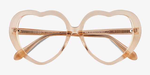 Suki Crystal Brown AcetateEyeglass Frames from EyeBuyDirect, Closed View
