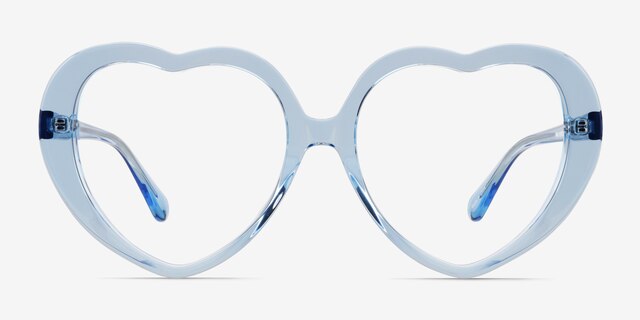 Suki Crystal Blue AcetateEyeglass Frames from EyeBuyDirect, Front View