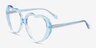 Suki Crystal Blue AcetateEyeglass Frames from EyeBuyDirect, Angle View