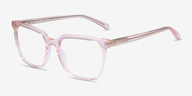 Amia Crystal Pink AcetateEyeglass Frames from EyeBuyDirect, Angle View