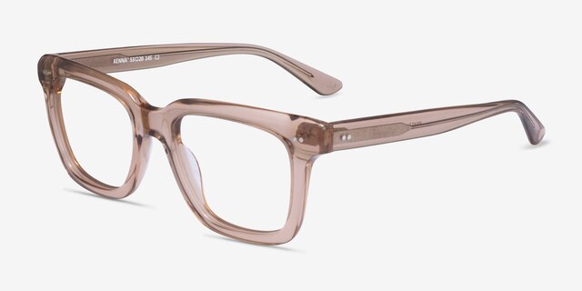 Kenna Crystal Brown AcetateEyeglass Frames from EyeBuyDirect, Angle View