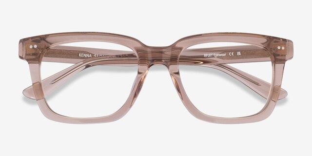 Kenna Crystal Brown AcetateEyeglass Frames from EyeBuyDirect, Closed View