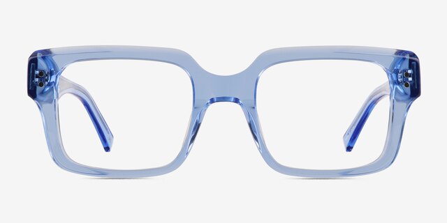 Mason Crystal Blue AcetateEyeglass Frames from EyeBuyDirect, Front View