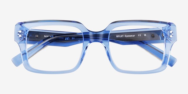 Mason Crystal Blue AcetateEyeglass Frames from EyeBuyDirect, Closed View