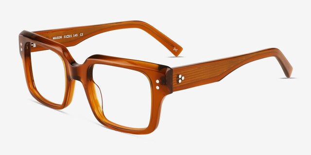 Mason Crystal Brown AcetateEyeglass Frames from EyeBuyDirect, Angle View