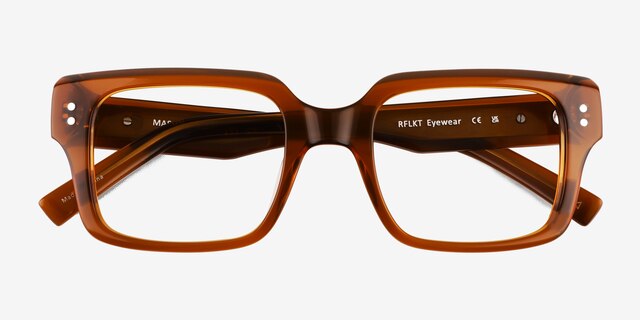 Mason Crystal Brown AcetateEyeglass Frames from EyeBuyDirect, Closed View