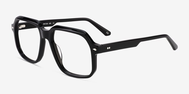 Everest Black AcetateEyeglass Frames from EyeBuyDirect, Angle View