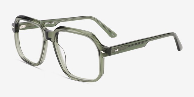 Everest Crystal Green AcetateEyeglass Frames from EyeBuyDirect, Angle View