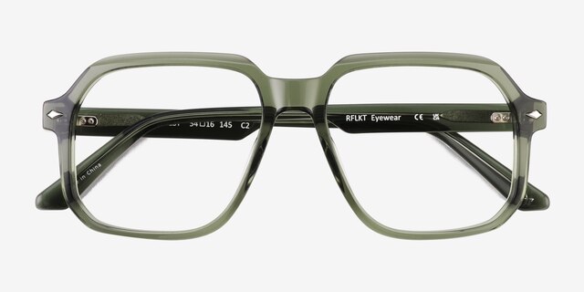 Everest Crystal Green AcetateEyeglass Frames from EyeBuyDirect, Closed View