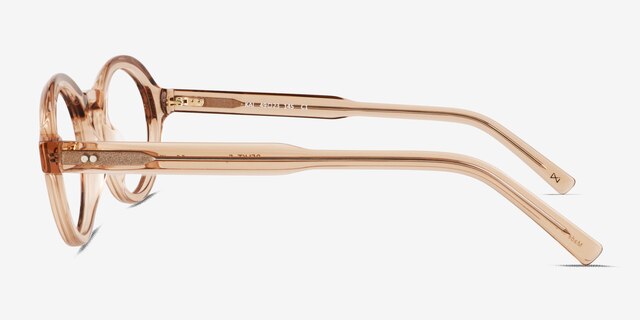 Kai Crystal Light Brown AcetateEyeglass Frames from EyeBuyDirect, Side View