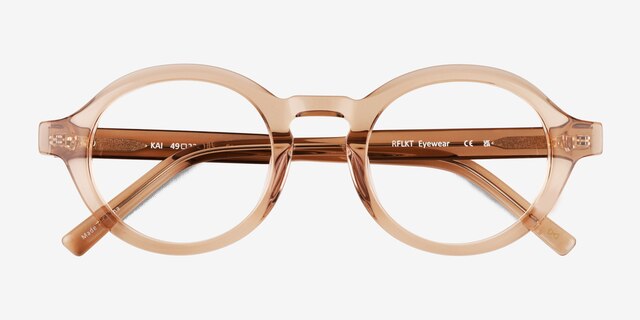 Kai Crystal Light Brown AcetateEyeglass Frames from EyeBuyDirect, Closed View