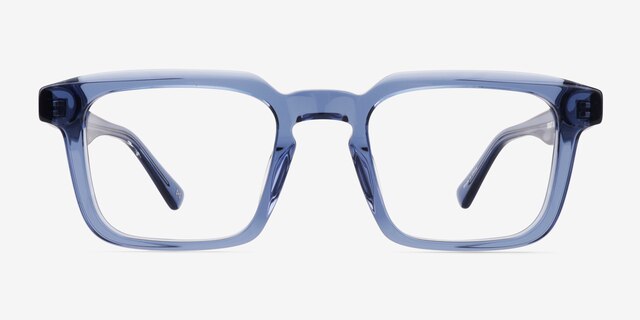 Beck Crystal Blue AcetateEyeglass Frames from EyeBuyDirect, Front View