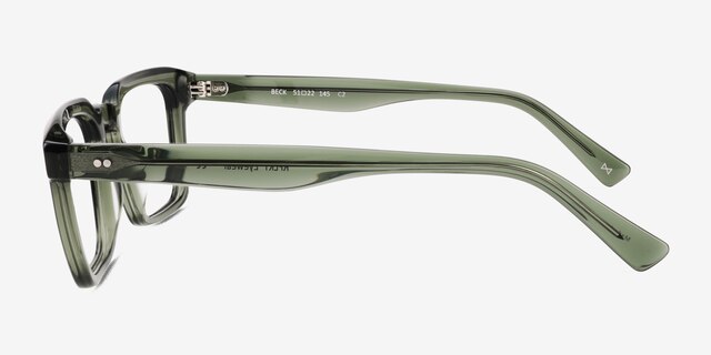 Beck Crystal Green AcétateMontures de lunettes de vue d'EyeBuyDirect, Vue de Côté