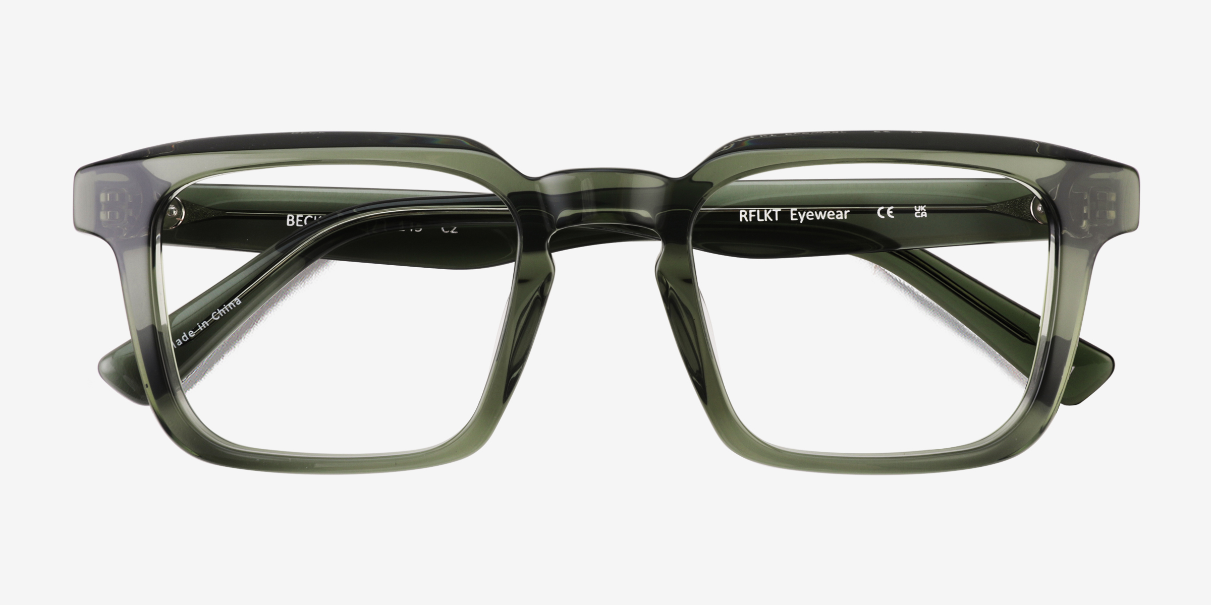 Beck Square Crystal Green Full Rim Eyeglasses | Eyebuydirect