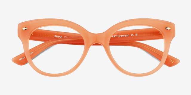 Briar Orange AcetateEyeglass Frames from EyeBuyDirect, Closed View