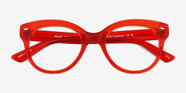 Briar Crystal Red AcetateEyeglass Frames from EyeBuyDirect, Closed View