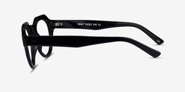 Remy Black AcetateEyeglass Frames from EyeBuyDirect, Side View