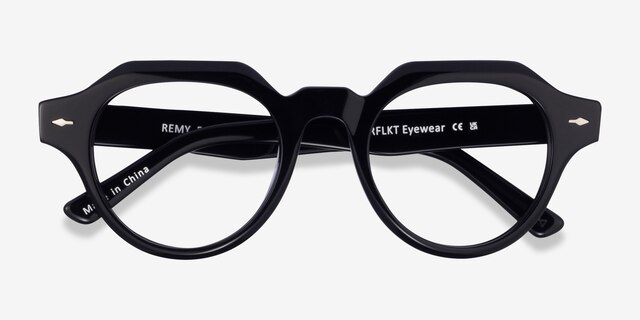 Remy Black AcetateEyeglass Frames from EyeBuyDirect, Closed View