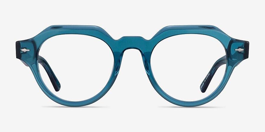 Sharp Glasses Rims Remy Round Crystal Blue Full Rim Eyeglasses | Eyebuydirect
