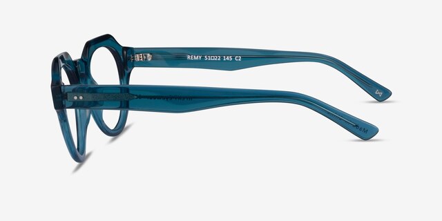Remy Crystal Blue AcetateEyeglass Frames from EyeBuyDirect, Side View