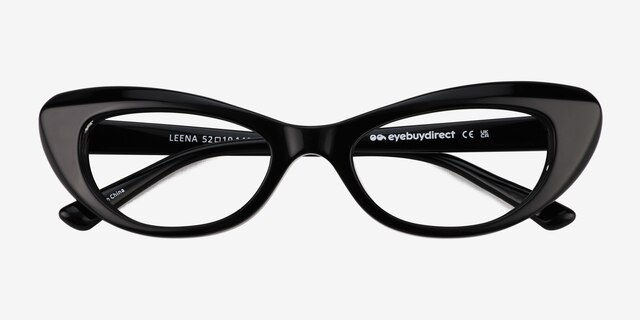 Leena Black AcetateEyeglass Frames from EyeBuyDirect, Closed View