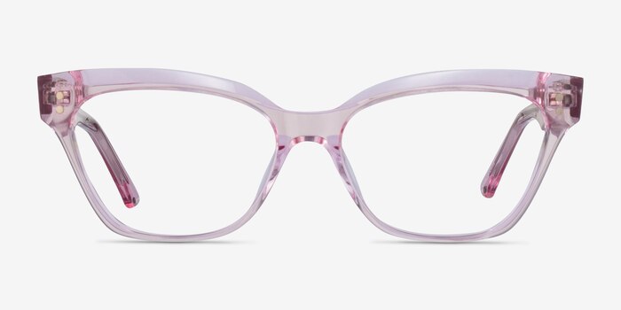 Layla Crystal Light Pink Acetate Eyeglass Frames from EyeBuyDirect