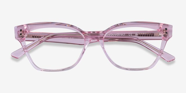 Layla Crystal Light Pink AcetateEyeglass Frames from EyeBuyDirect, Closed View