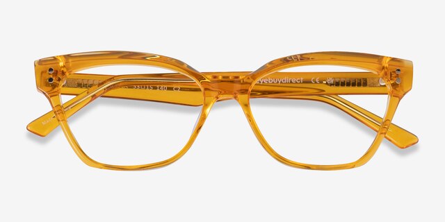 Layla Crystal Yellow AcetateEyeglass Frames from EyeBuyDirect, Closed View